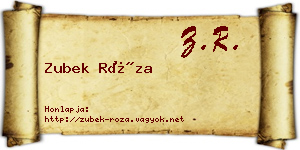 Zubek Róza névjegykártya